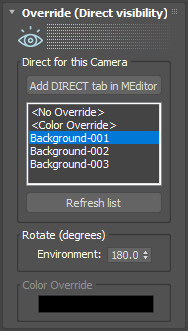 Environment Per Camera Direct Visibility Override control